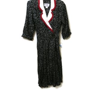 Danny & Nicole Vintage Dress Navy Blue 10P